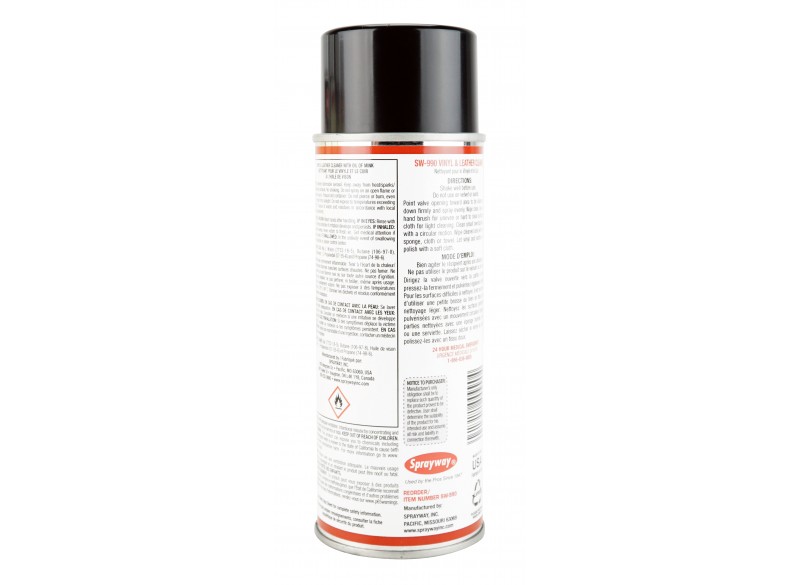 Nettoyant pour vinyle et cuir de Sprayway - 15oz (425g) - parfum de cuir - à l'huile de vison - SW-990