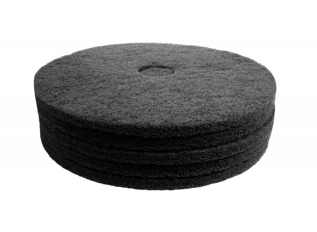 Floor Machine Pads - for Stripping - 19" (48.2 cm) - Black - Box of 5 - 66261054229