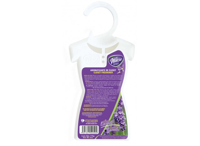 Drawer and Closet Freshener - Lavender Scent - 6 oz (170 g) - Wiese NPAV00