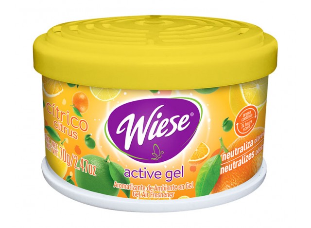 Odors Neutralizer - Air Freshener - Gel - Citrus Scent - 2.47 oz (70 g) Jar - Wiese NARGE06