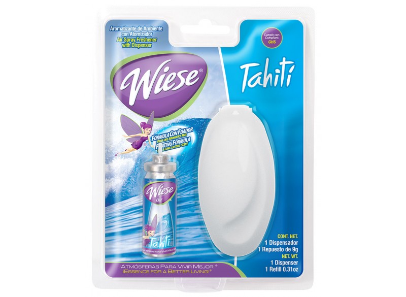 Air Spray Freshener with Mini Dispenser - Tahiti Scent - 0.31 oz (9 g) - Wiese NAEMS03