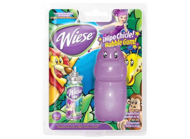 Air Spray Freshener with Mini Dispenser - Bubble Gum Scent - 0.31 oz (9 g) - Wiese NAEMS11