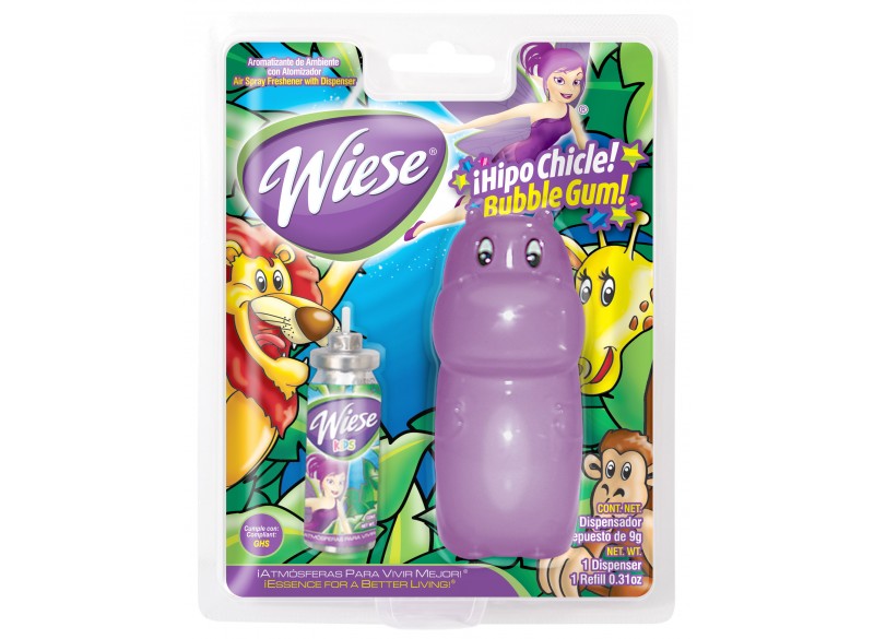 Air Spray Freshener with Mini Dispenser - Bubble Gum Scent - 0.31 oz (9 g) - Wiese NAEMS11