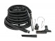 Ensemble d'accessoires de garage pour aspirateur central - boyau de 12 m (40') avec poignée en métal - brosse pour meubles - brosse à épousseter - outil de coins - support à boyau  - noir