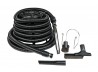 Ensemble d'accessoires de garage pour aspirateur central - boyau de 12 m (40') avec poignée en métal - brosse pour meubles - brosse à épousseter - outil de coins - support à boyau  - noir
