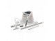 Central Vacuum Kit - 50' (15 m) Hose - Floor Brush - Dusting Brush - Upholstery Brush - Crevice Tool - Telescopic Wand - Hose and Tools Holders - Grey